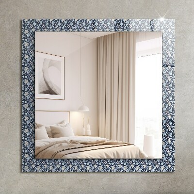 Specchio stampato Specchio stampato Motivo floreale blu