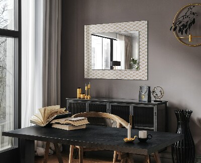Specchio con cornice stampata Specchio con cornice stampata Fiore con motivo geometrico