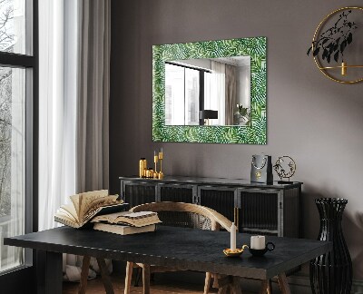 Specchio decoro Specchio decoro Foglie di palma verdi