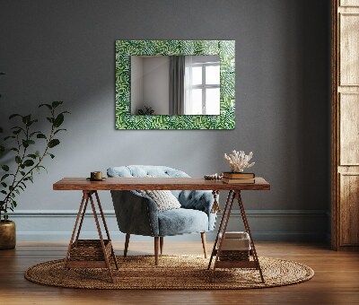 Specchio decoro Specchio decoro Foglie di palma verdi