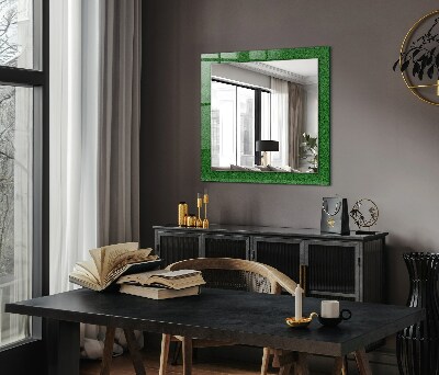 Specchio con cornice stampata Specchio con cornice stampata Erba verde