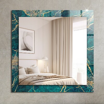 Specchio con cornice stampata Specchio con cornice stampata Marmo verde