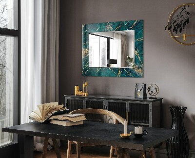 Specchio con cornice stampata Specchio con cornice stampata Marmo verde