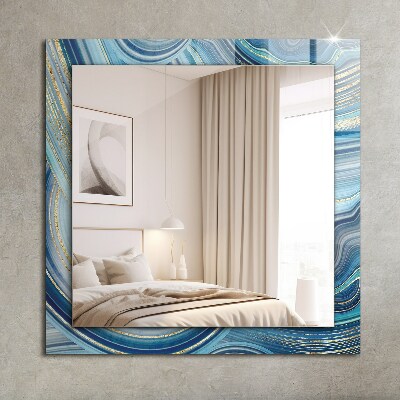 Specchio stampato Specchio stampato Onde astratte blu