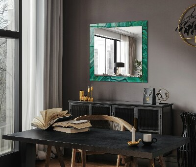 Specchio con cornice stampata Specchio con cornice stampata Texture verde astratta
