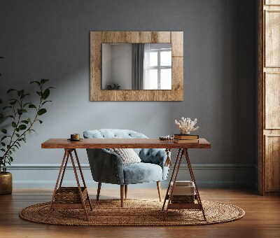 Specchio con cornice stampata Specchio con cornice stampata Trama di legno
