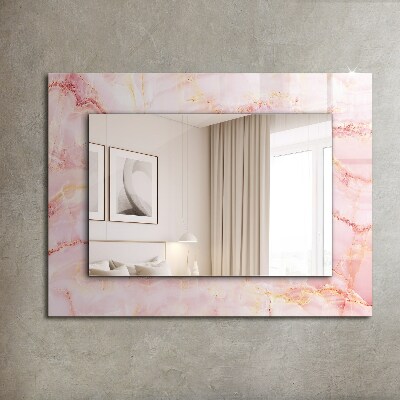 Specchio stampato Specchio stampato Motivo in marmo rosa