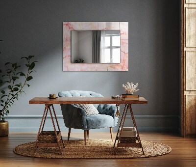 Specchio stampato Specchio stampato Motivo in marmo rosa