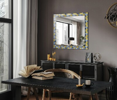 Specchio con cornice stampata Specchio con cornice stampata Motivo floreale colorato