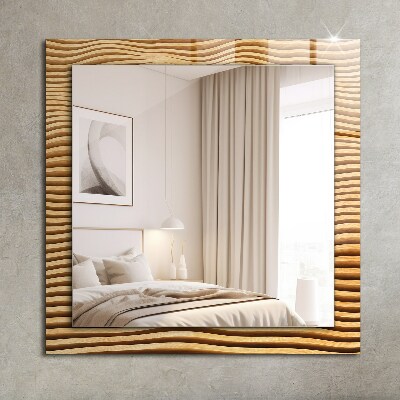 Specchio con cornice stampata Specchio con cornice stampata Onde di legno