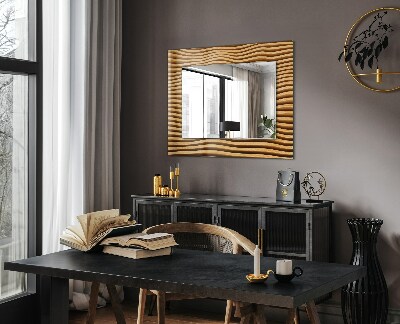 Specchio con cornice stampata Specchio con cornice stampata Onde di legno