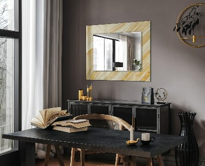 Specchio con cornice stampata Specchio con cornice stampata Linee astratte gialle
