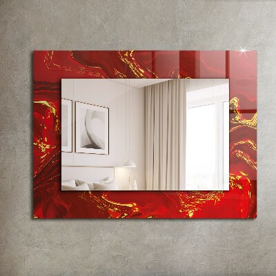 Specchio stampato Specchio stampato Pittura astratta rossa