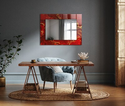 Specchio stampato Specchio stampato Pittura astratta rossa