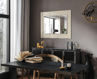 Specchio con cornice stampata Specchio con cornice stampata Ornamenti gialli