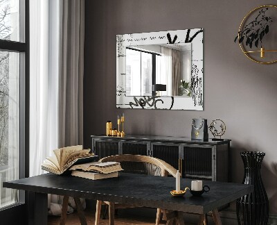 Specchio con cornice stampata Specchio con cornice stampata Stencil astratti moderni