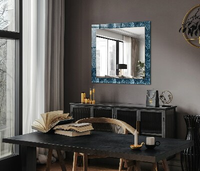 Specchio stampato Specchio stampato Pattern di foglie blu