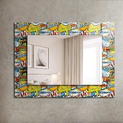 Specchio con cornice stampata Specchio con cornice stampata Palloncini colorati dei cartoni animati