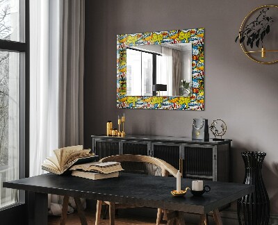 Specchio con cornice stampata Specchio con cornice stampata Palloncini colorati dei cartoni animati