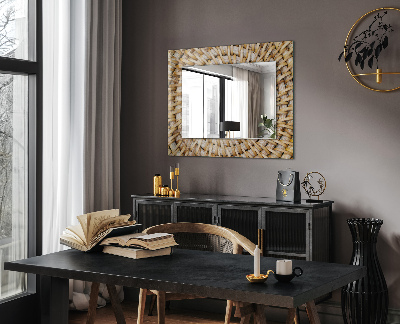 Specchio con cornice stampata Specchio con cornice stampata Treccia di vimini