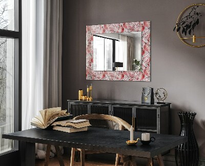 Specchio con cornice stampata Specchio con cornice stampata Fenicotteri rosa