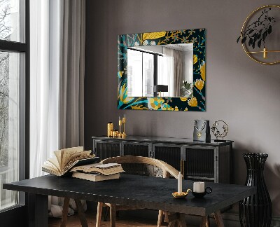 Specchio decoro Motivi di foglie di fiori