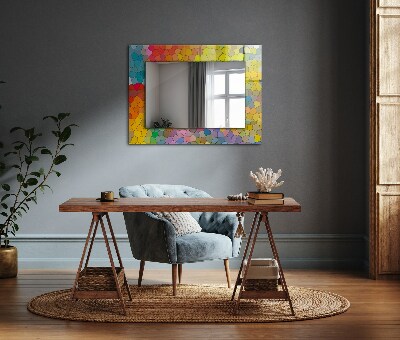 Specchio con cornice stampata Mosaico astratto di colori