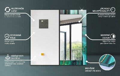 Specchio con cornice stampata Fiori astratti colorati
