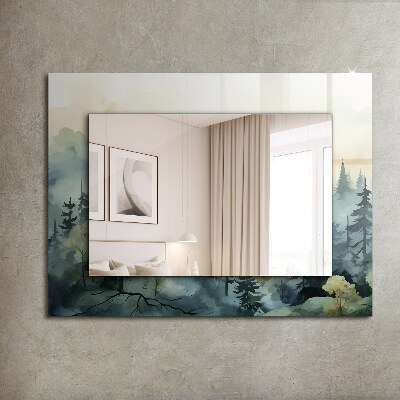 Specchio stampato Specchio stampato Foresta nella nebbia