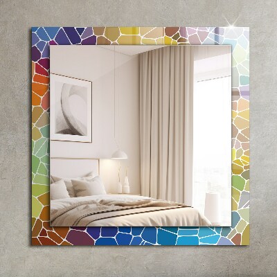 Specchio con cornice stampata Specchio con cornice stampata Mosaico astratto colorato