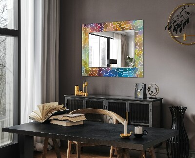 Specchio con cornice stampata Specchio con cornice stampata Mosaico astratto colorato