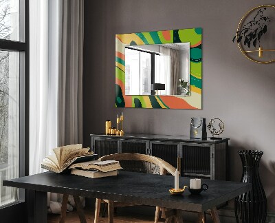 Specchio con cornice stampata Specchio con cornice stampata Motivi astratti colorati