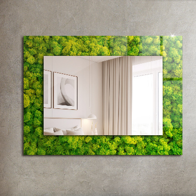 Specchio con cornice stampata Specchio con cornice stampata Muschio verde