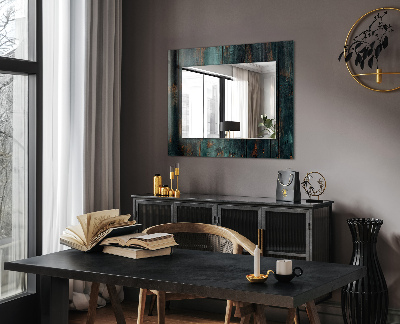 Specchio con cornice stampata Specchio con cornice stampata Tavole verdi in legno
