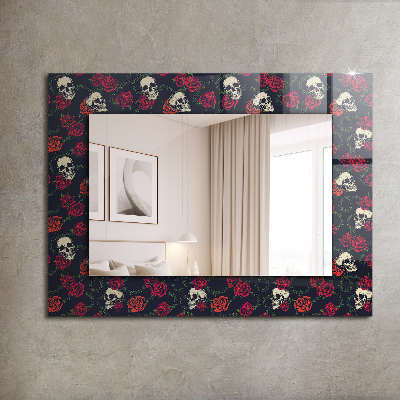 Specchio stampato Specchio stampato Teschi rose spine