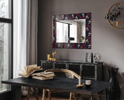 Specchio stampato Specchio stampato Teschi rose spine