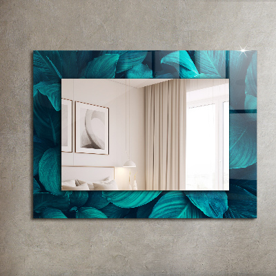 Specchio stampato Specchio stampato Foglie verdi