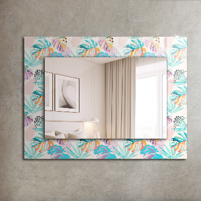 Specchio stampato Specchio stampato Foglie tropicali colorate