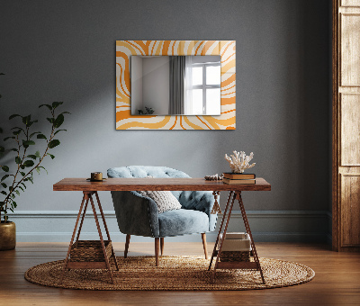 Specchio con cornice stampata Specchio con cornice stampata Motivi astratti arancioni