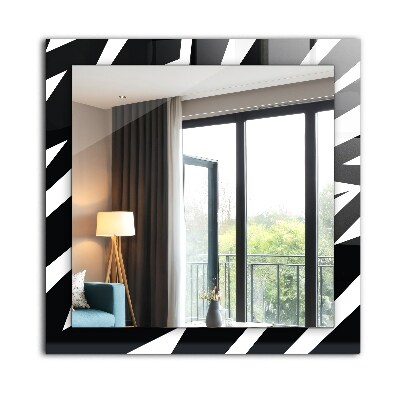 Specchio con cornice stampata Specchio con cornice stampata Geometrico in bianco e nero