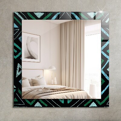 Specchio decoro Specchio decoro Motivo geometrico turchese