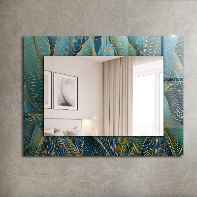 Specchio stampato Specchio stampato Linee di foglie