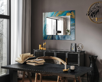 Specchio con cornice stampata Specchio con cornice stampata Resina astratta di marmo