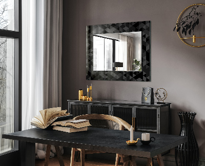 Specchio con cornice stampata Specchio con cornice stampata Triangoli neri e grigi
