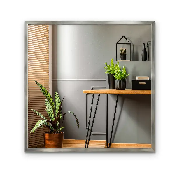 Specchio da parete con cornice argentata decorativa