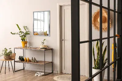 Specchio da parete con cornice argentata decorativa