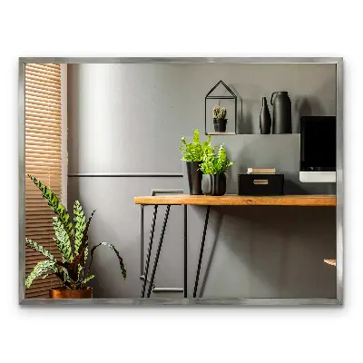 Specchio da parete con cornice argentata decorativa
