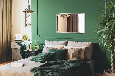 Specchio da parete con cornice argentata decorativa