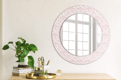 Specchio rotondo stampato Petali di fiori