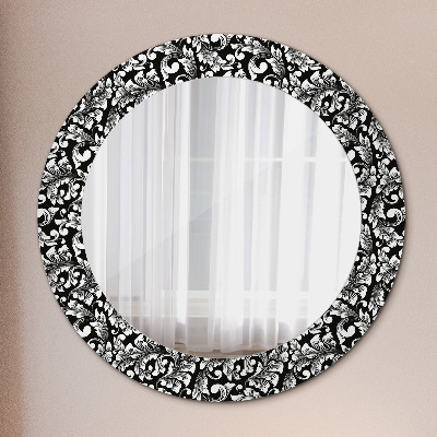 Specchio rotondo cornice con stampa Ornamento